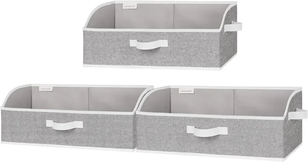 StorageWorks Closet Storage Bins, Trapezoid Organizer Box for Shelves, Fabric